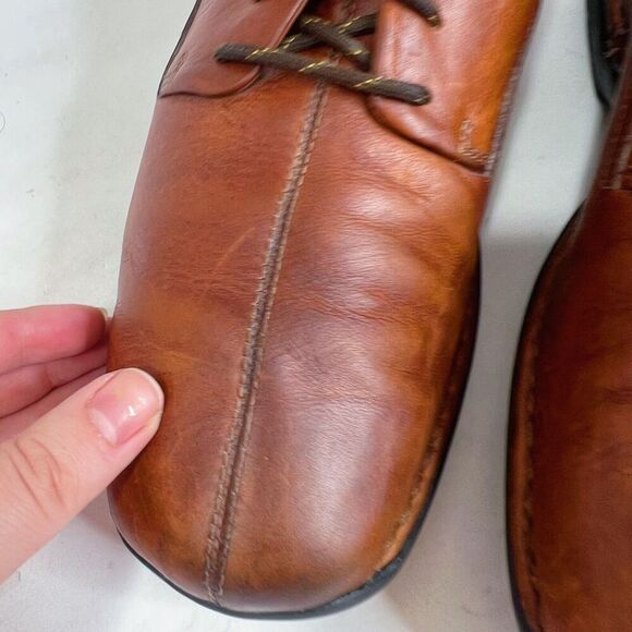 Cole Haan Cognac Brown Leather Lace Up Casual Oxfords Sneakers Men's Size 9.5W - Picture 3 of 7